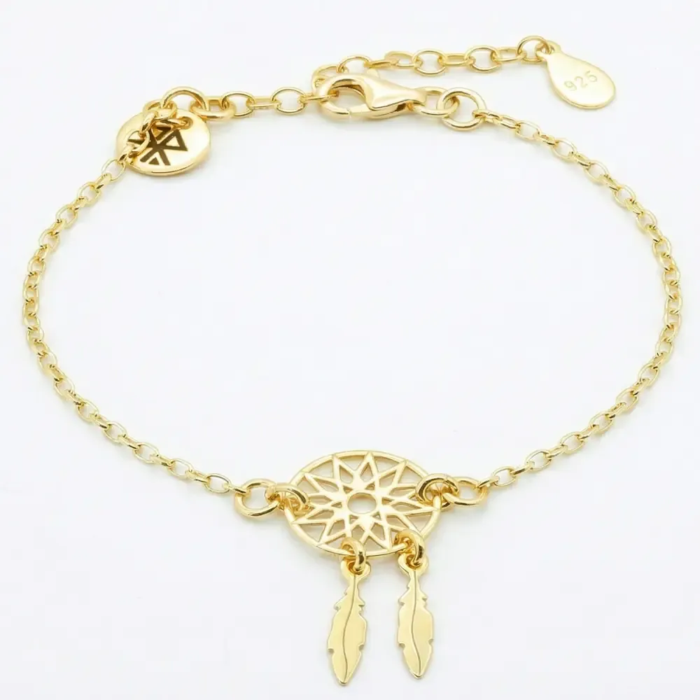 Sterling Silber Armband mit Traumfänger-Anhänger